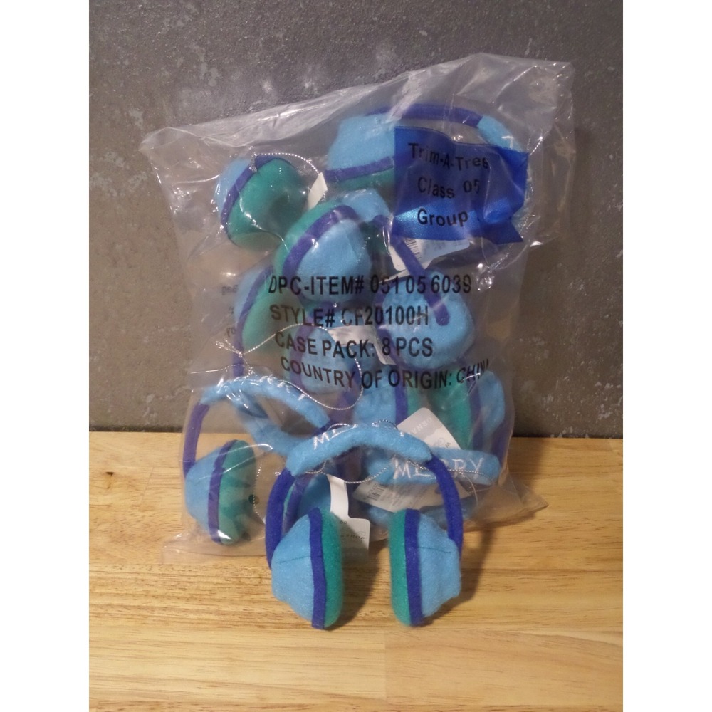 Set of 8 - Target Wondershop Christmas 2023 Felt Ear Muff Ornaments